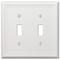 Amerelle Amerelle Chelsea White 2 gang Stamped Steel Toggle Wall Plate 1 pk 149TTW - alternate 1